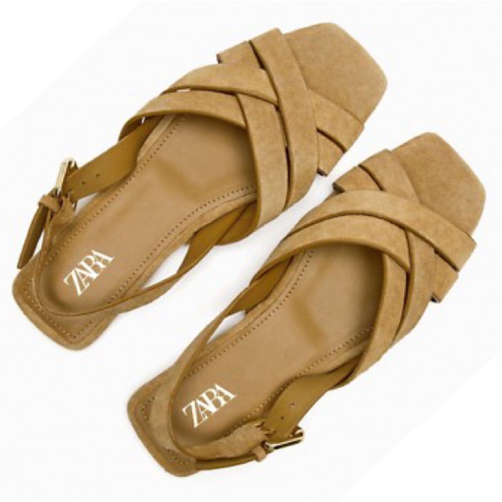 ZARA SUEDE FISHERMAN SANDALS  SANDY BROWN - REF 2518/110 38